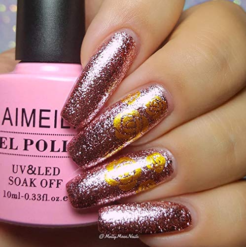 rose gold pink chrome nails 