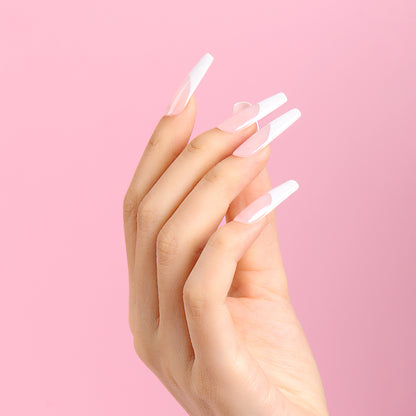 nude and white nails