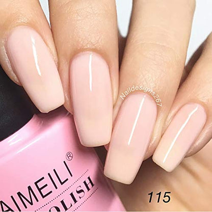 milky pink nail polish