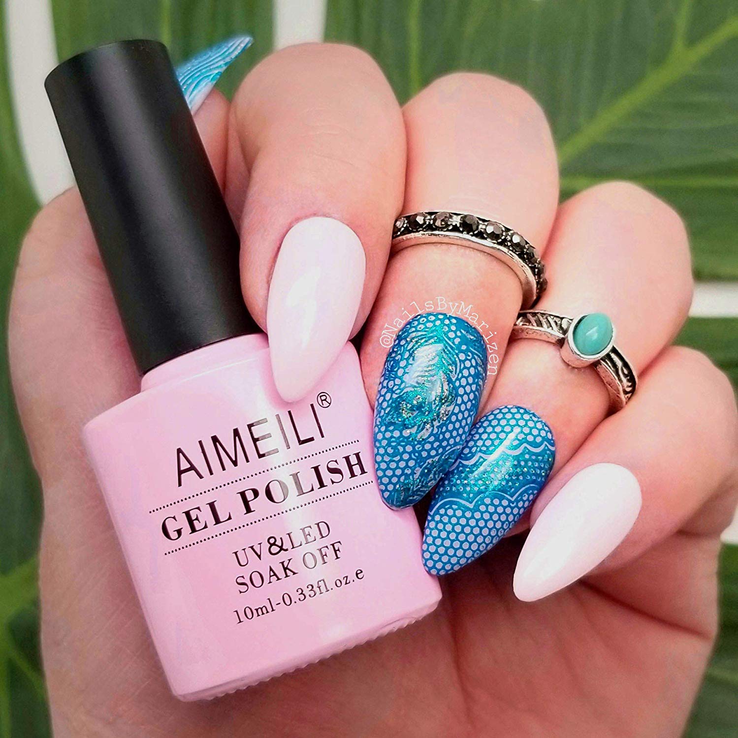 salmon pink nails