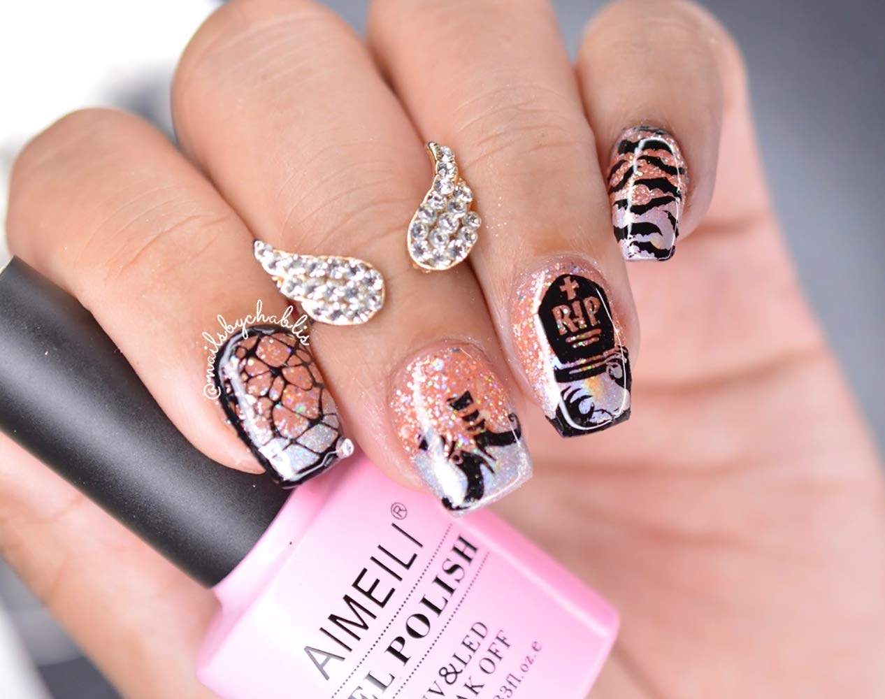 glitter nail designs 