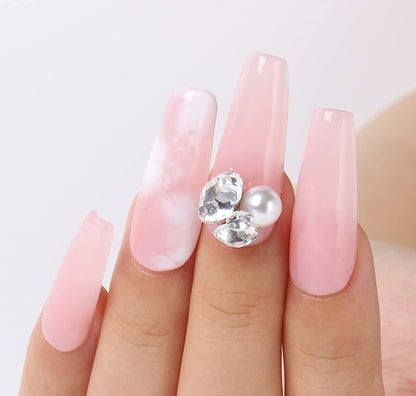 short clear pink nails