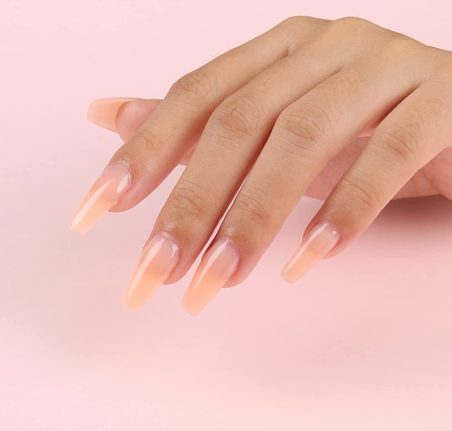 clear pink nails