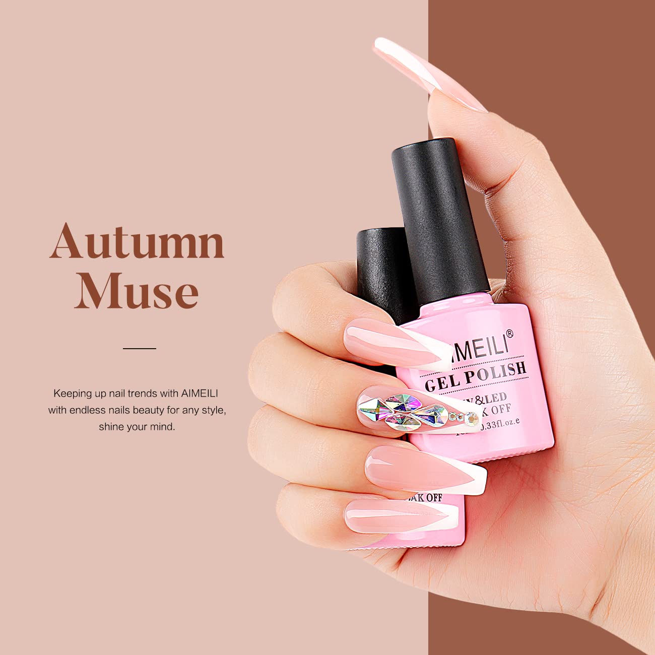 nude nails with design 
