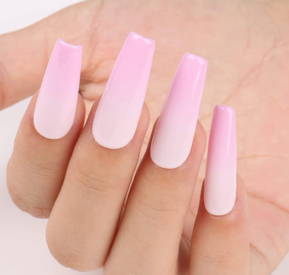 baby pink nails with design