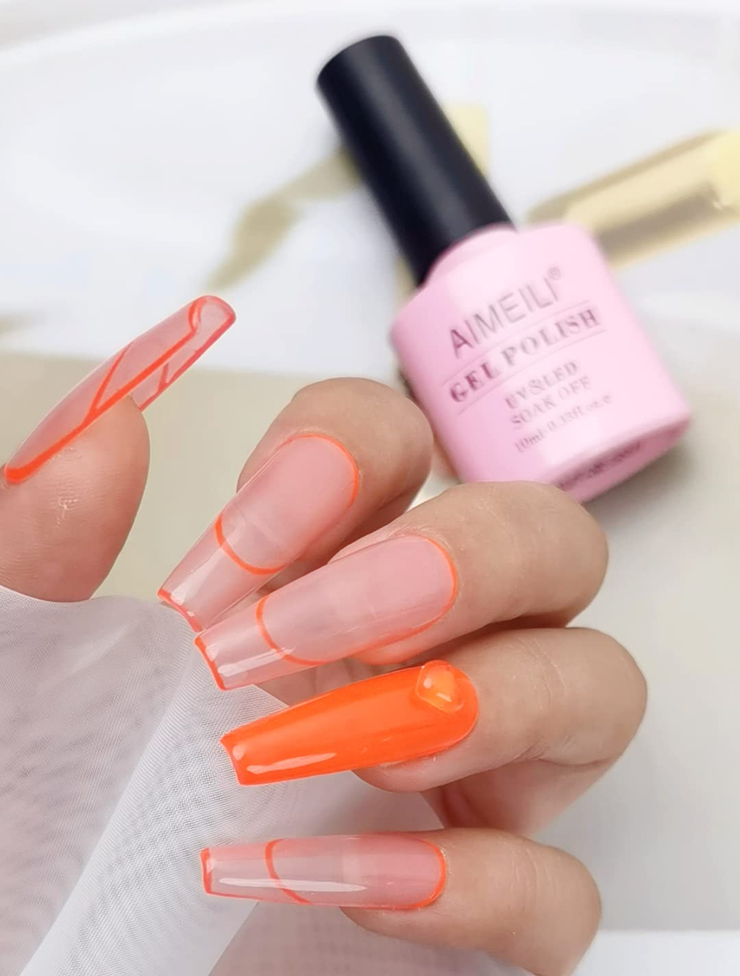 neon orange toe nails