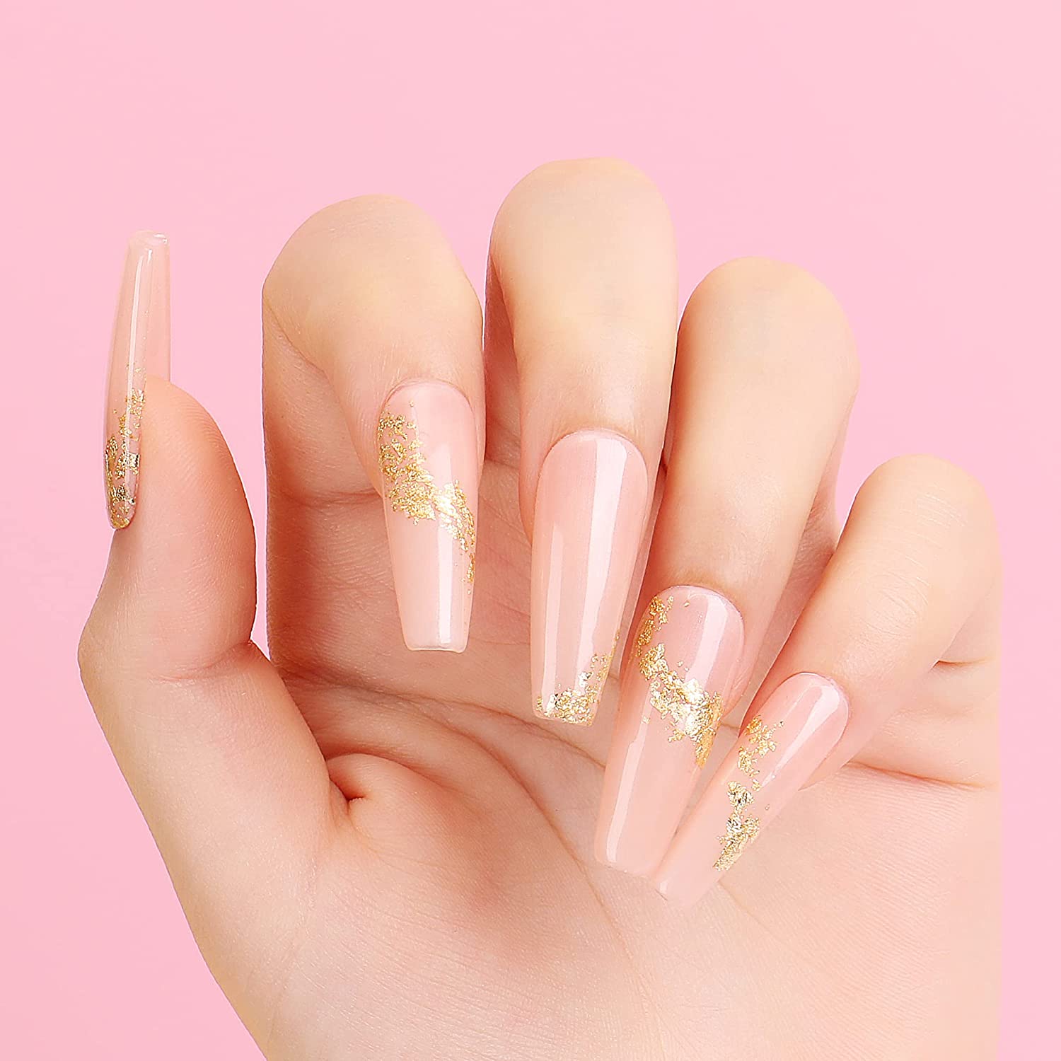 Amazon.com: MISUD Short Oval Press on Nails Round Fake Nails Glossy Glue on  Nails French Tip Artificial Acrylic Nails White Dots Stick on False Nails  with Design 24 pcs : Beauty &