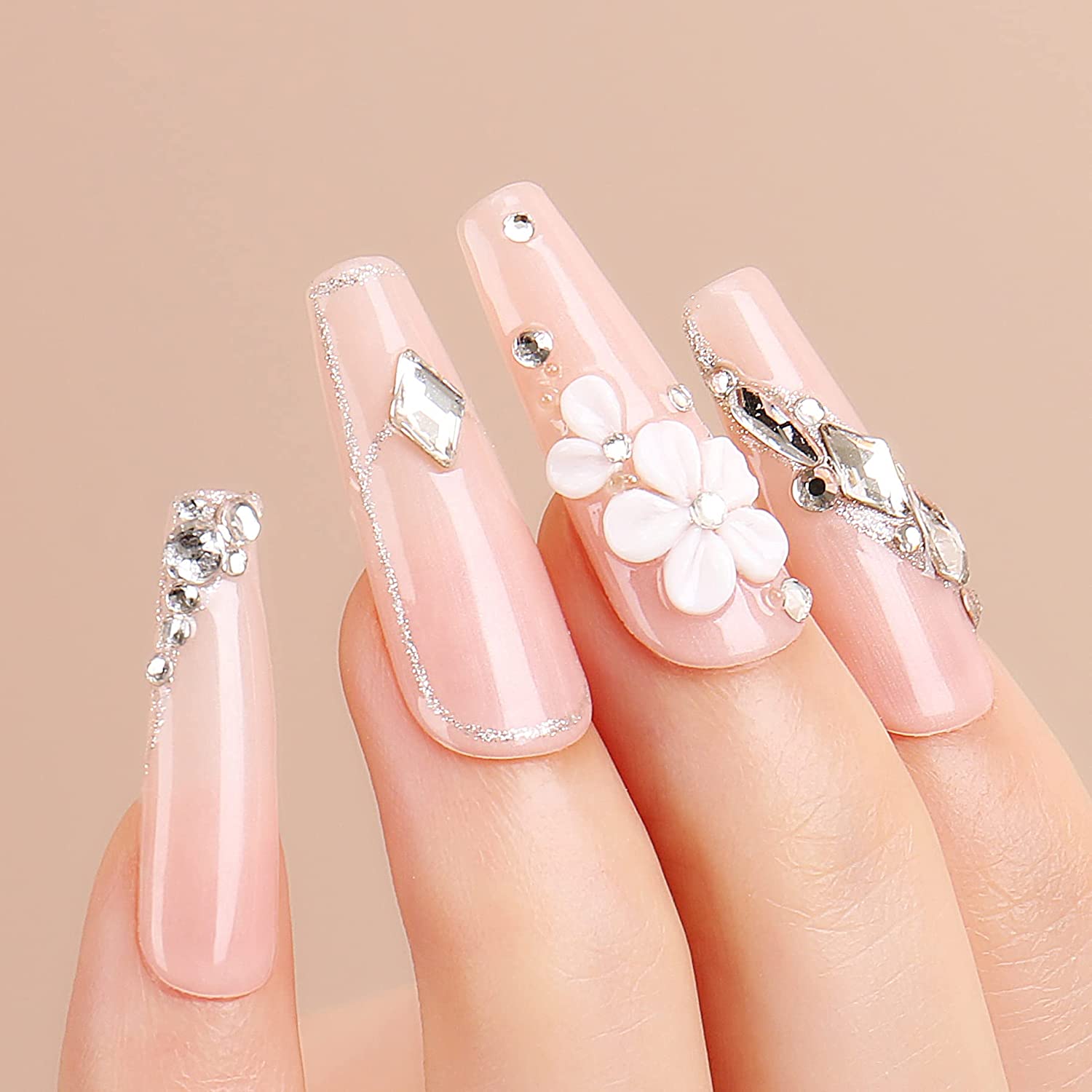 light peach coffin nails 
