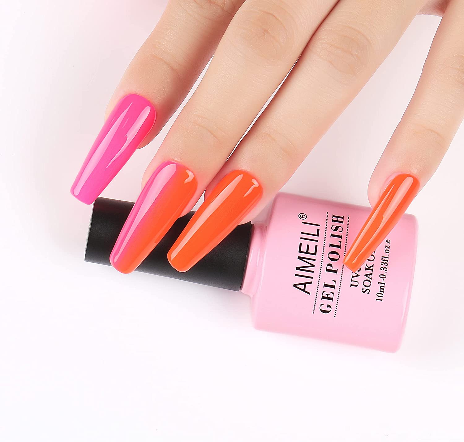 multi color french tip nails 