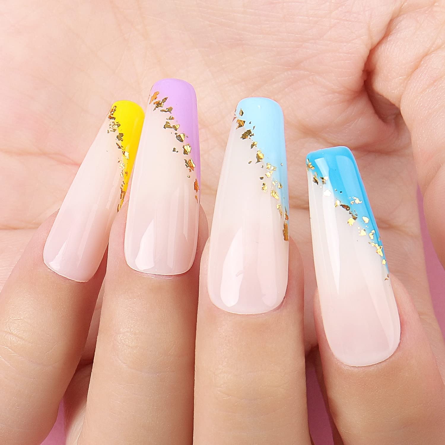 colored french tip nails 