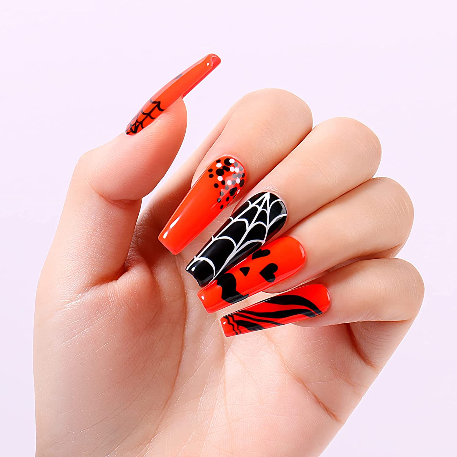 orange halloween nail designs