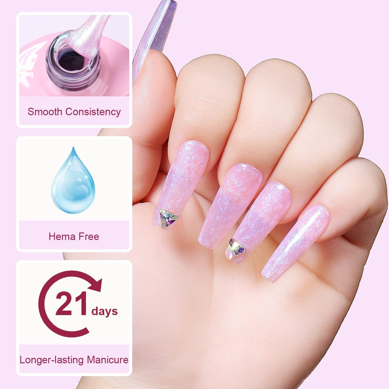 Glanzende roze nagellak (173)