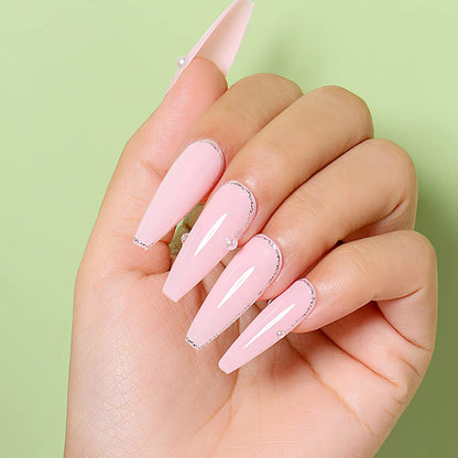 almond nude nails 