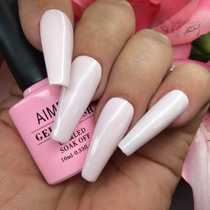 light pink almond nails 