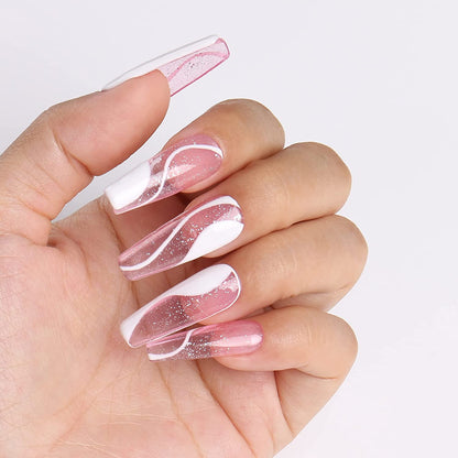 pink and clear nails