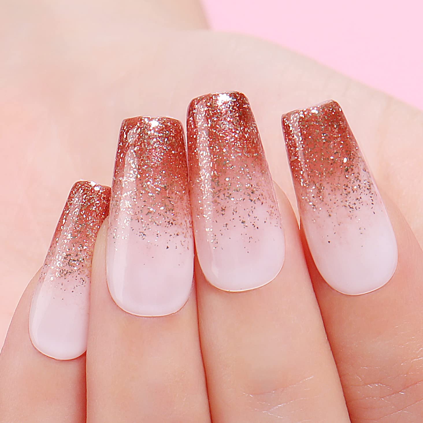 Vintage Rose Gold Metallic Hex Mix Glitter Pink Blush Gold Nude Nail –  Daily Charme
