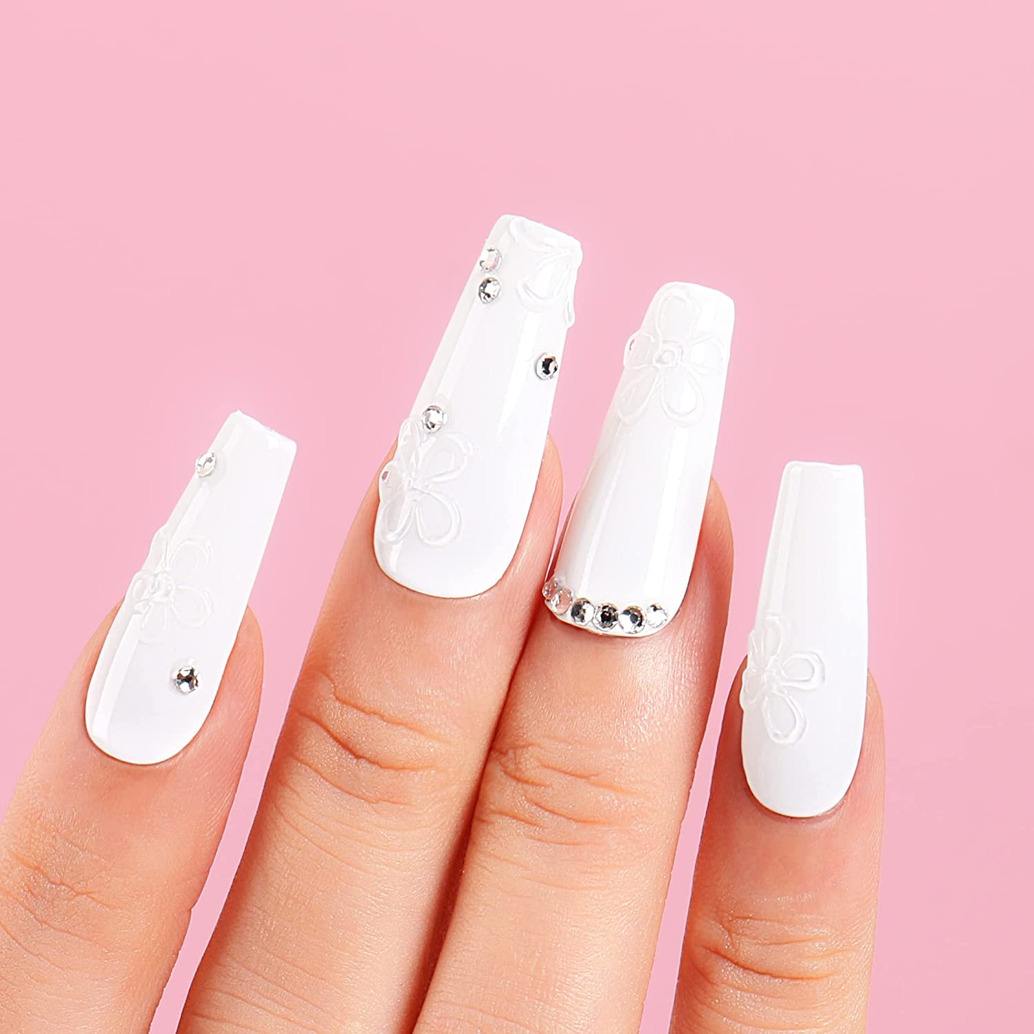 classic white nails | White gel nails, White acrylic nails, Acrylic nails  coffin short