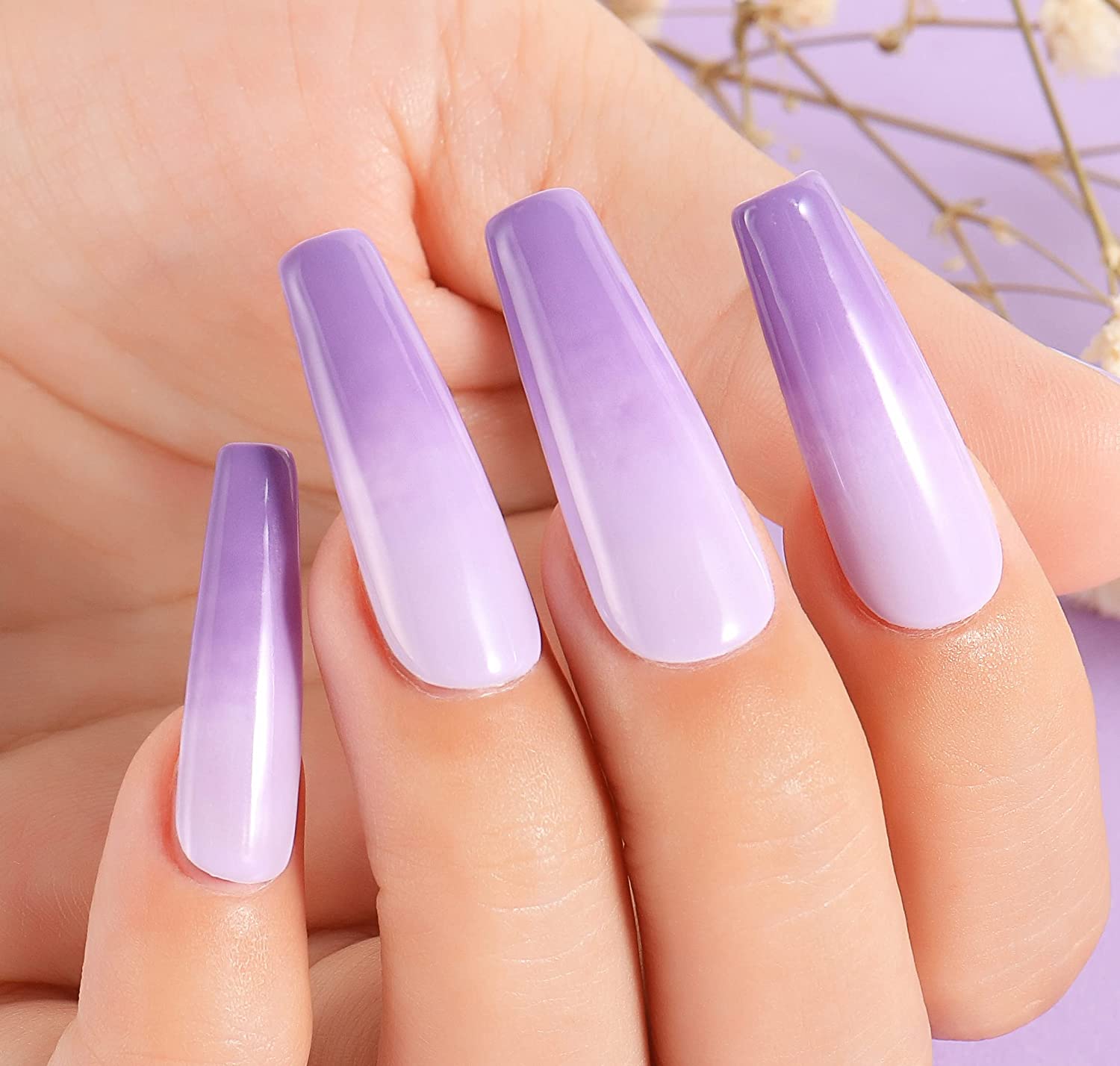 Gradient Purple Artificial Nails Glamorous and Eye-Catching Look Nails for  Nail Art Starter Beginners - Walmart.com