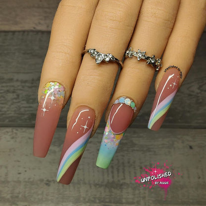 summer rainbow nail designs