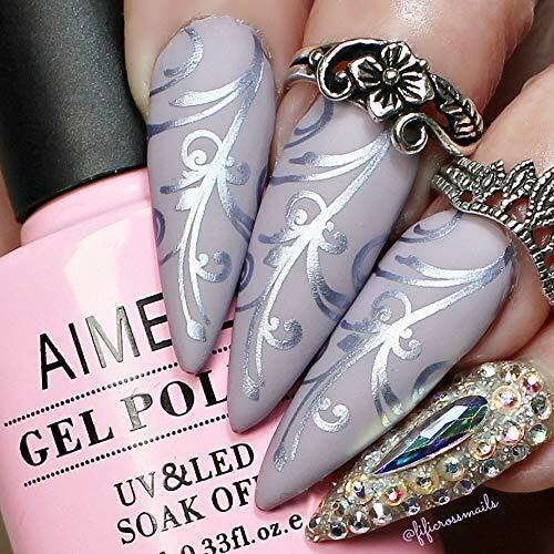 purple and gray nail designs