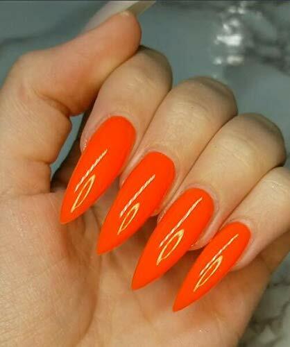 summer neon orange nails