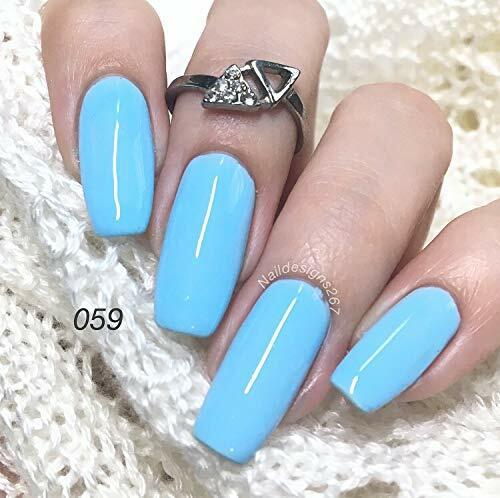 light blue nail designs