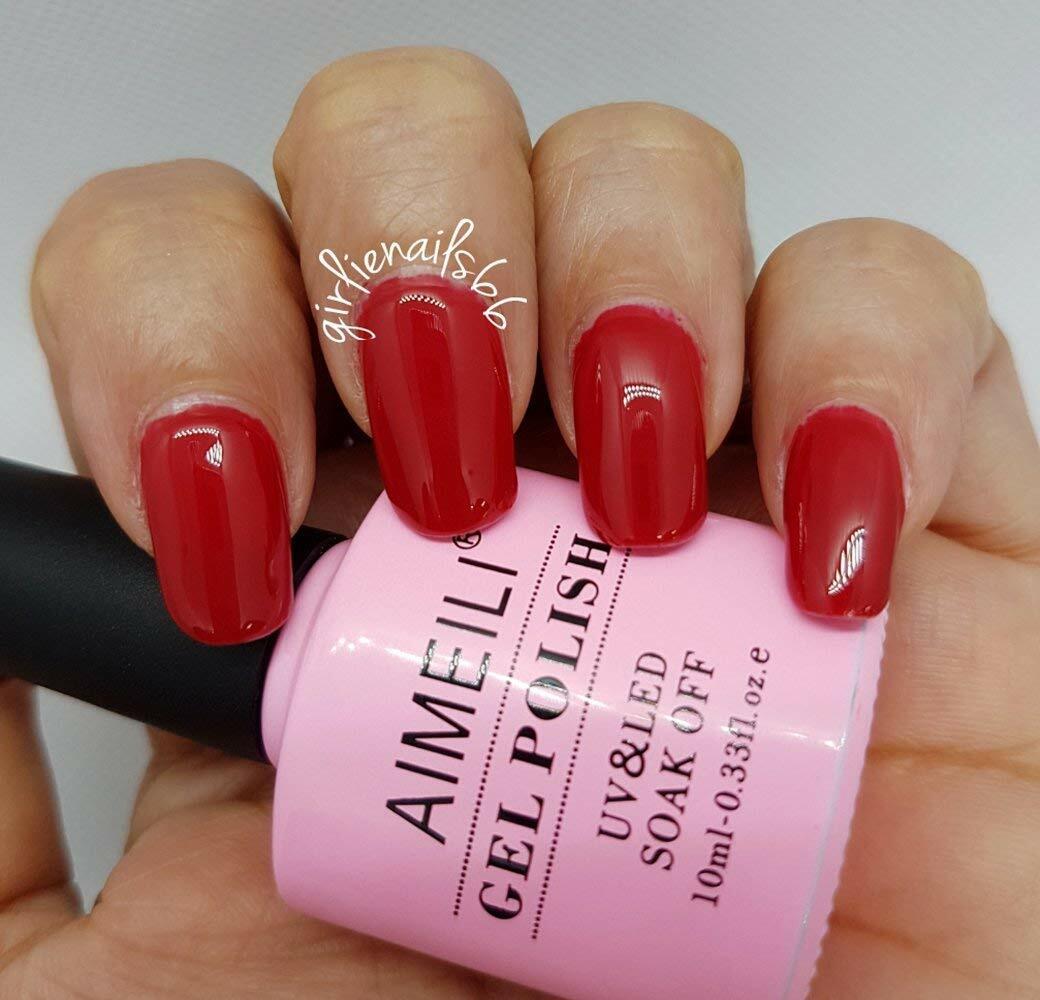 red nail design