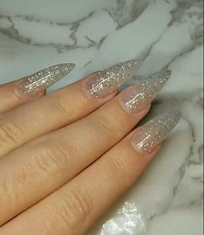 sparkly white nails
