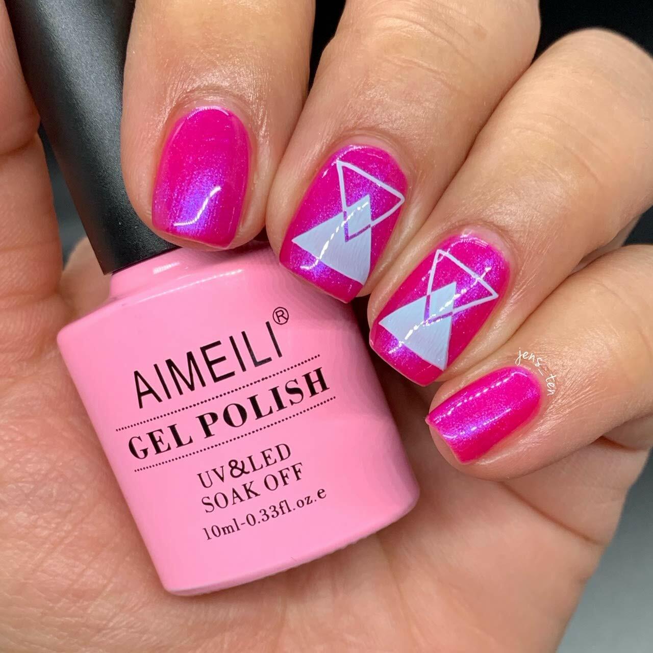 pink iridescent nail polish 