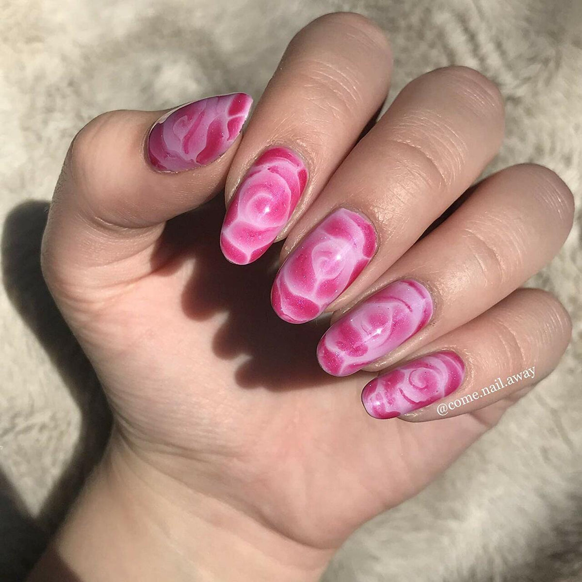 neon hot pink nail polish